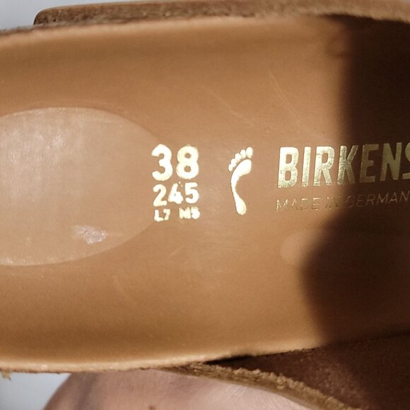 NEW Birkenstock Arizona Big Buckle Womens 38 Cognac Casual Classic Comfort Oiled - Picture 6 of 8